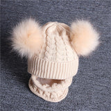 Baby Hat Pompon Winter Scarf Children Hat Knitted