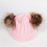 Baby Hat Pompon Winter Scarf Children Hat Knitted