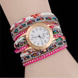 Foloy women watch Shredded fashion quartz colorful flower Wristwatch Bracelet female watches