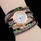 Foloy women watch Shredded fashion quartz colorful flower Wristwatch Bracelet female watches