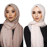 wholesale price 90*180cm women muslim crinkle hijab scarf femme musulman