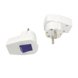 EU  electrical Plug  Adapter Socket Push Button switch 2 piece