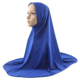 Muslim Islamic Hijab Scarf One Piece Woman Amira Fashion Solid Color Soft and Stretch Material