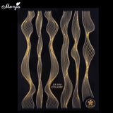 Monja Nail Art Sticker Laser Gold Metal Stripe Wave